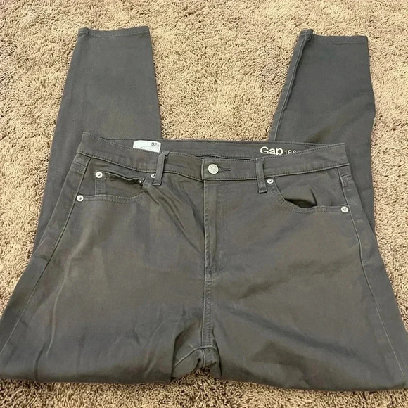 Gap true skinny high rise sateen pants shark fin gray 32s 32 short - Picture 5 of 13